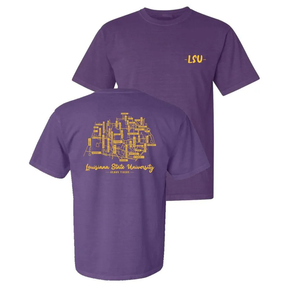 Lsu | Summit Campus Map Script Comfort Colors Tee Alumni Hall