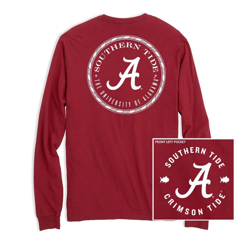 Bama | Alabama Southern Tide Medalion Logo Long Sleeve Tee Alumni Hall