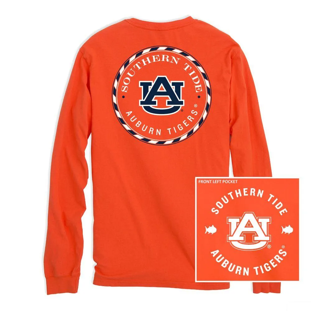 Aub | Auburn Southern Tide Medalion Logo Long Sleeve Tee Alumni Hall