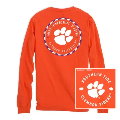 Clemson | Southern Tide Medalion Logo Long Sleeve Tee Alumni Hall