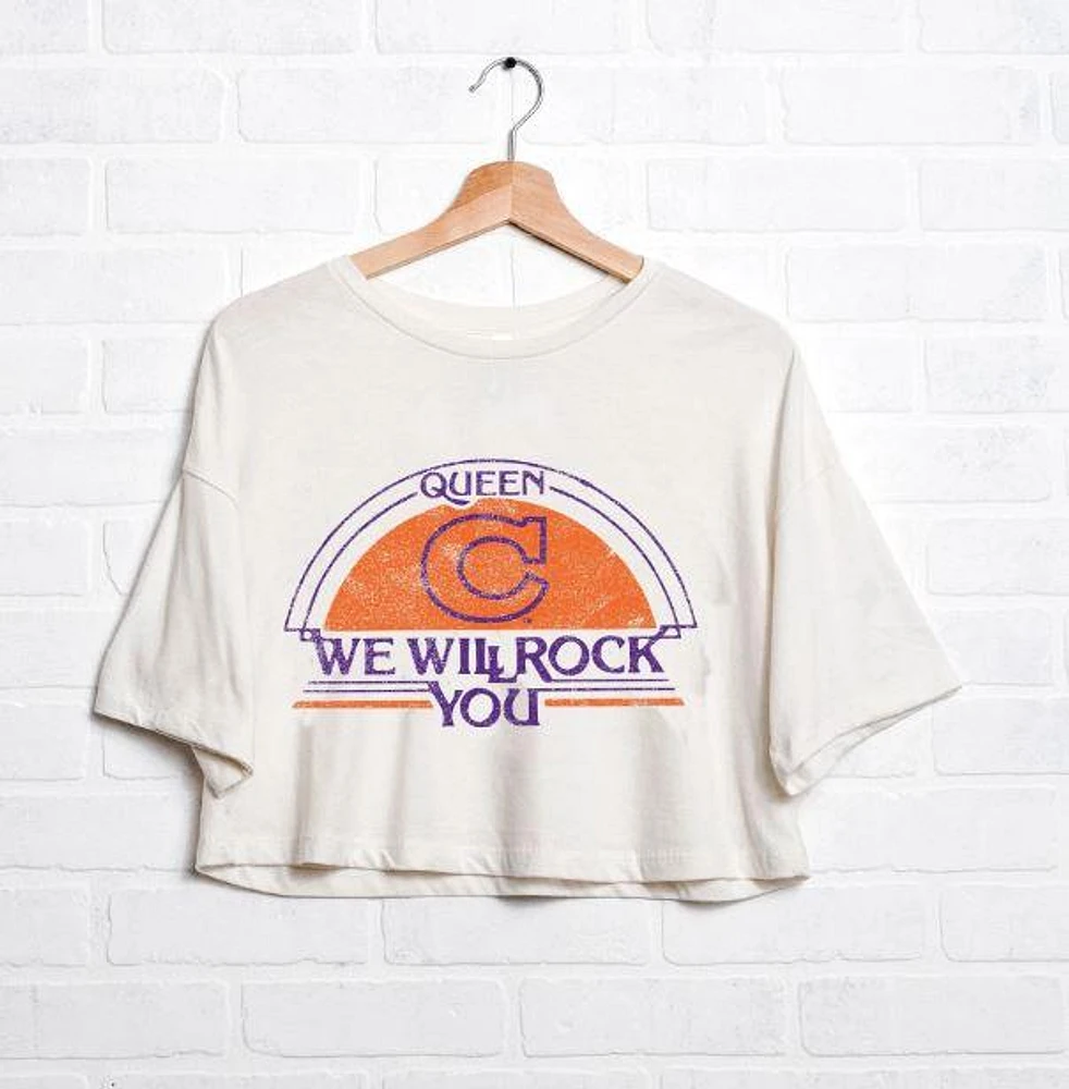 Clemson Livy Lu Women's Queen We Will Rock You Cropped Tee