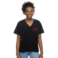 Huskers | Nebraska Zoozatz Women's Boxy Crop Arch Laurel Logo Tee Alumni Hall