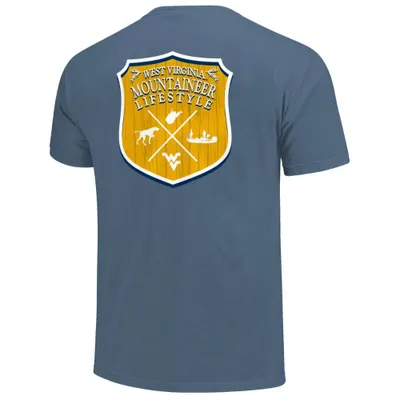 Wvu | West Virginia Wood Sign Laurels Comfort Colors Tee Alumni Hall