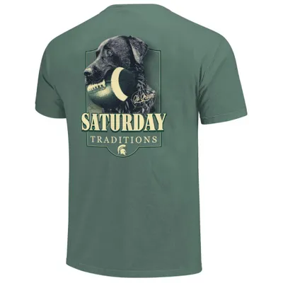 Spartans | Michigan State Labrador Football Comfort Colors Tee Alumni Hall