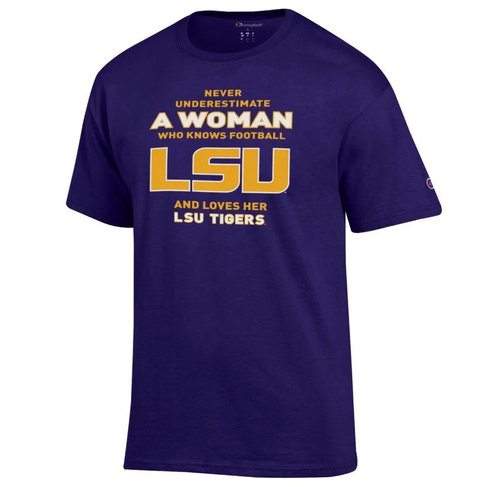 Lsu | Champion Women's Knows And Loves Football Tee Alumni Hall