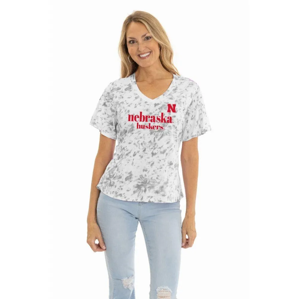 Huskers | Nebraska Faye Flutter Sleeve V- Neck Tee Alumni Hall