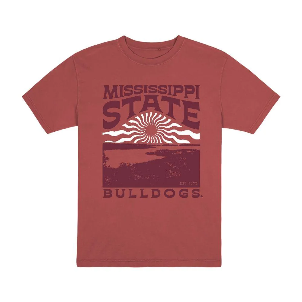 Bulldogs | Mississippi State Uscape Sunburst Garment Dyed Tee Alumni Hall