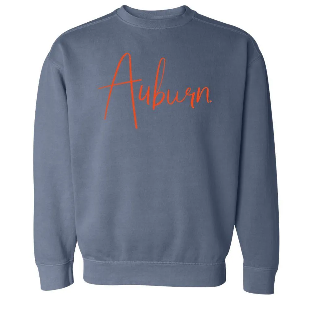 Aub | Auburn Summit Large Script Comfort Colors Crew Alumni Hall