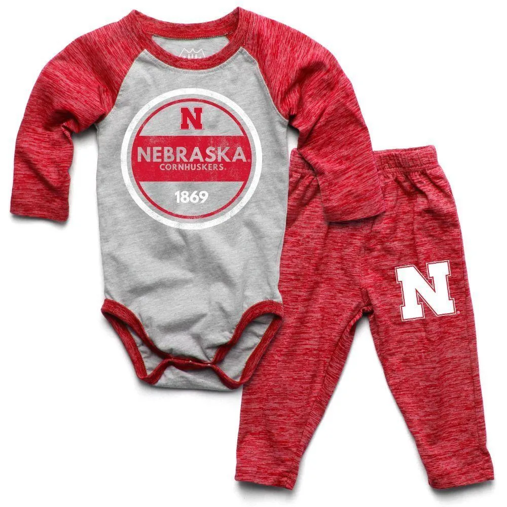 Huskers | Nebraska Infant Onesie And Pant Set Alumni Hall