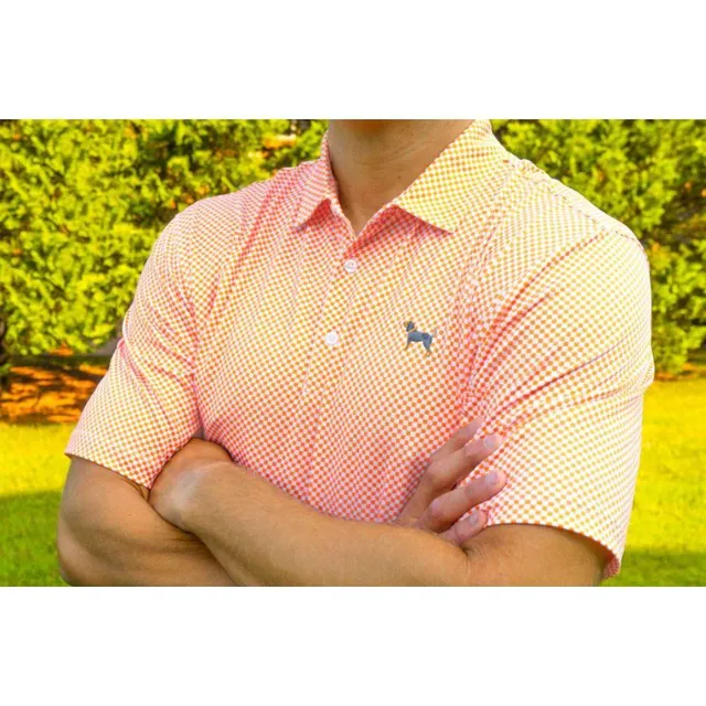 University of Tennessee Licensed Bluetick Checkerboard Polo Shirts - Volunteer Traditions Orange / S