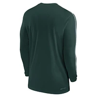 Michigan State Nike Dri-Fit Sideline UV Coach Long Sleeve Top