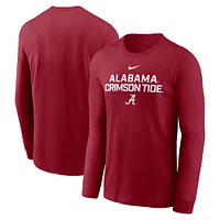 Alabama Nike Dri-Fit Cotton Sideline Team Issue Long Sleeve Tee