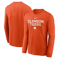 Clemson Nike Dri-Fit Cotton Sideline Team Issue Long Sleeve Tee
