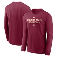 Florida State Nike Dri-Fit Cotton Sideline Team Issue Long Sleeve Tee