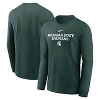 Michigan State Nike Dri-Fit Cotton Sideline Team Issue Long Sleeve Tee