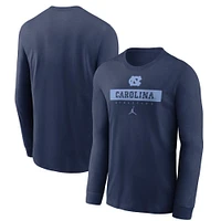 UNC Jordan Brand Dri-Fit Sideline Team Issue Long Sleeve Tee