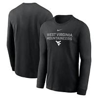 West Virginia Nike Dri-Fit Cotton Sideline Team Issue Long Sleeve Tee