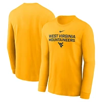 West Virginia Nike Dri-Fit Cotton Sideline Team Issue Long Sleeve Tee