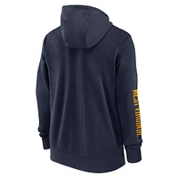 West Virginia Nike Team Issue Full Zip Club Hoodie