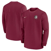 Florida State Nike Sideline Coach Long Sleeve Crew Top