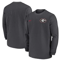 Georgia Nike Sideline Coach Long Sleeve Crew Top