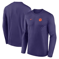 Clemson Nike Dri-Fit Legend Small Logo Long Sleeve Tee