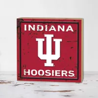  Hoosiers | Indiana 5 X 5 Faux Rusted Block Sign | Alumni Hall