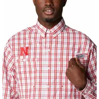 Huskers | Nebraska Columbia Tamiami Plaid Buttondown Shirt Alumni Hall