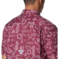 Fsu | Florida State Columbia Super Slack Tide Fish Print Woven Shirt Alumni Hall