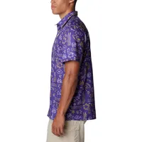 Lsu | Columbia Super Slack Tide Fish Print Woven Shirt Alumni Hall