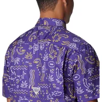 Lsu | Columbia Super Slack Tide Fish Print Woven Shirt Alumni Hall