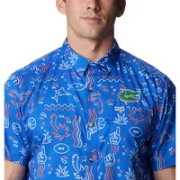 Gators | Florida Columbia Super Slack Tide Fish Print Woven Shirt Alumni Hall