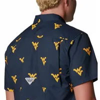 Wvu | West Virginia Columbia Men's Super Slack Tide Printed Shirt Alumni Hall