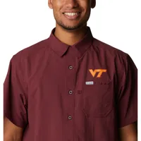 Men's Columbia PFG Maroon Virginia Tech Hokies Slack Tide Camp Button-Up Shirt Size: Large