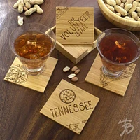 Tennessee 4-Piece State Bamboo Coaster Set