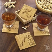 Virginia 4-Piece State Bamboo Coaster Set