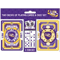 LSU 2-Pack Playing Cards and Dice Set