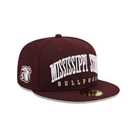 Mississippi State New Era 5950 Text Fitted Cap