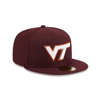 Virginia Tech New Era 5950 VT Logo Flat Bill Fitted Hat