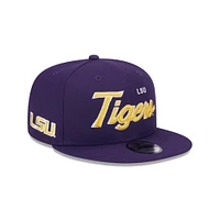 LSU New Era 950 Script Tigers Flat Brim Hat