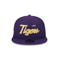 LSU New Era 950 Script Tigers Flat Brim Hat