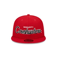 Nebraska New Era 950 Script Cornhuskers Flat Brim Hat