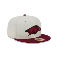 Arkansas New Era 5950 Running Hog Logo Flat Bill Fitted Hat