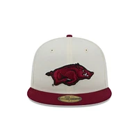 Arkansas New Era 5950 Running Hog Logo Flat Bill Fitted Hat