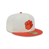 Clemson New Era 5950 Paw Logo Flat Bill Fitted Hat