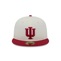 Indiana New Era 5950 IU Logo Flat Bill Fitted Hat