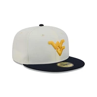 West Virginia New Era 5950 WV Logo Flat Bill Fitted Hat