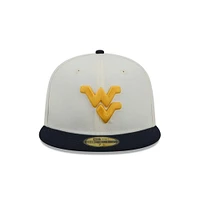 West Virginia New Era 5950 WV Logo Flat Bill Fitted Hat