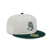 Michigan State New Era 5950 Vault Sparty Logo Flat Bill Fitted Hat