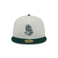 Michigan State New Era 5950 Vault Sparty Logo Flat Bill Fitted Hat